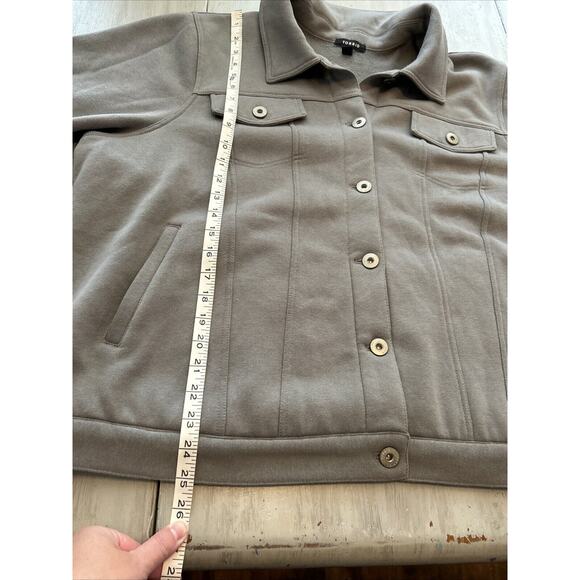 Torrid Gray Fleece Lined Trucker Shacket Jacket Button Up Sz 4x - Picture 7 of 13
